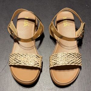 Girls Size 4 MIA Kids Gold Sandals Brand New
